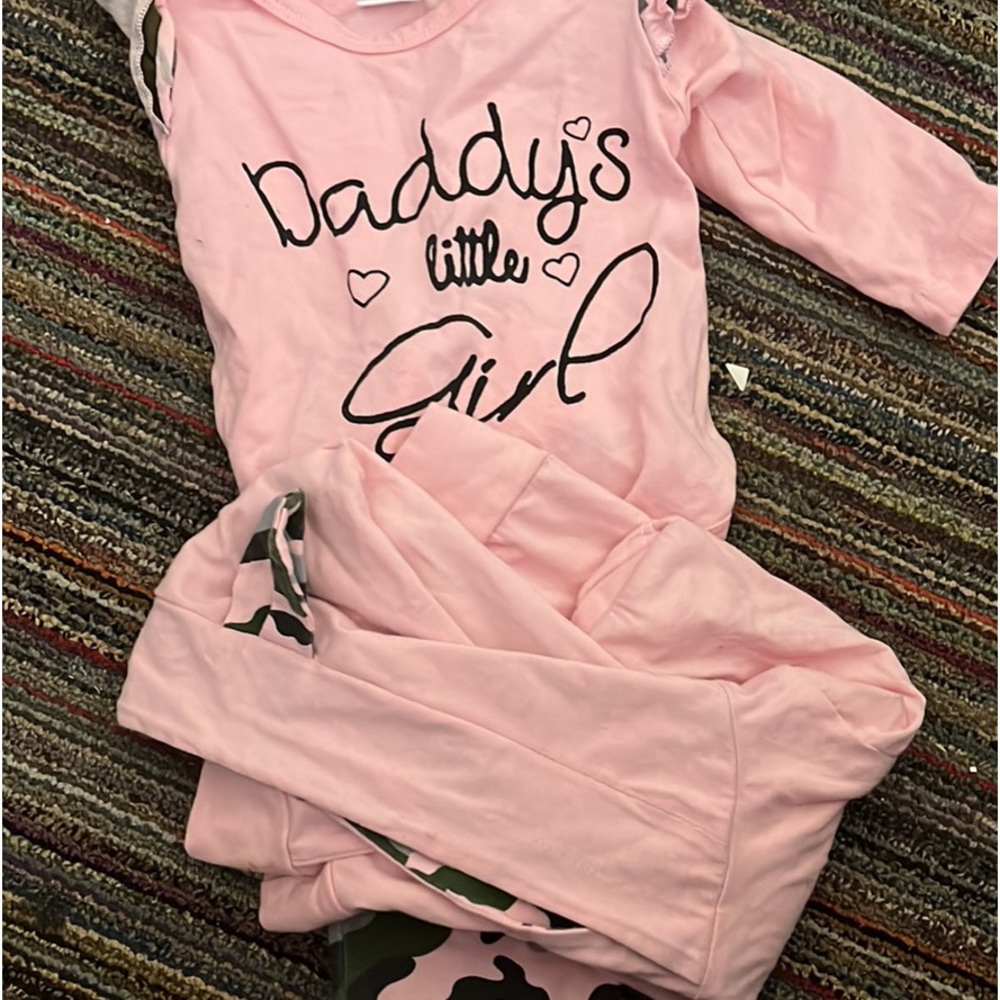 3 piece pink/camo set